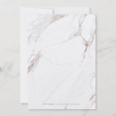 Faux roos goudmarmer luxe moderne bruiloft kaart (Achterkant)