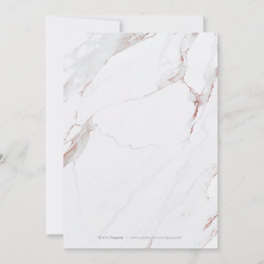 Faux roos goudmarmer luxe moderne bruiloft kaart (Achterkant)