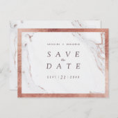 Faux roos goudmarmer modern redder datum aankondigingskaart (Voorkant / Achterkant)