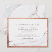 Faux roos goudmarmer moderne huwelijksaccommodatie informatiekaartje (Voorkant / Achterkant)
