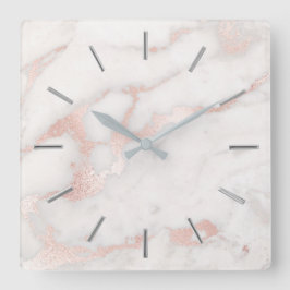 faux roos goudmarmer vierkante klok