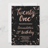 Faux rose gold confetti splatters 21st Birthday Kaart (Voorkant)