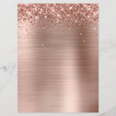 Faux Rose Gold Glitter and Foil Cocktails Bar Menu (Achterkant)