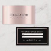 Faux rosegold foil elegant luxeontwerp afsprakenkaartje (Voorkant / Achterkant)