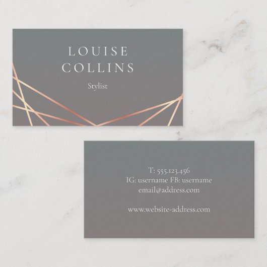 Faux rosegold spotlight visitekaartje (Voorkant / Achterkant)