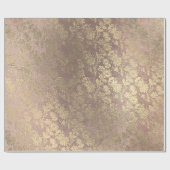 Faux Royal Gold Powder Floral Parly Pink Cadeaupapier (Vlak)