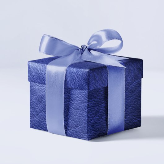 Faux Royal Navy Blue Leather Texture Inpakpapier Vel