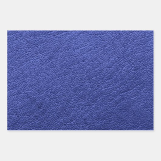 Faux Royal Navy Blue Leather Texture Inpakpapier Vel (Voorkant 2)