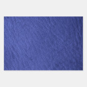 Faux Royal Navy Blue Leather Texture Inpakpapier Vel (Voorkant)