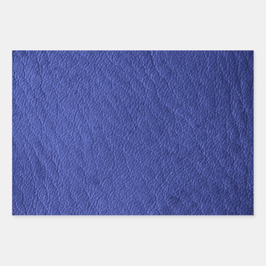 Faux Royal Navy Blue Leather Texture Inpakpapier Vel (Voorkant)