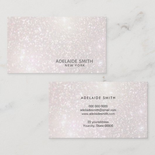 FAUX roze champagnespoeling Visitekaartje (Voorkant / Achterkant)