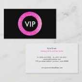 Faux Roze en Black Sequin Beauty Salon VIP Visitekaartje (Voorkant / Achterkant)