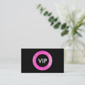 Faux Roze en Black Sequin Beauty Salon VIP Visitekaartje (Staand voorkant)