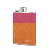 Faux Roze en Oranje leder Heupfles (Links)