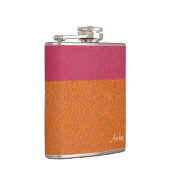 Faux Roze en Oranje leder Heupfles (Rechts)