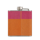 Faux Roze en Oranje leder Heupfles (Achterkant)