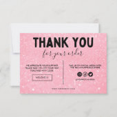 Faux roze en zwart glitter Dank u wel Media invoeg (Voorkant)