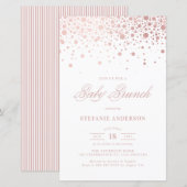 Faux Roze Folie Confetti Baby Brunch Uitnodiging (Voorkant / Achterkant)