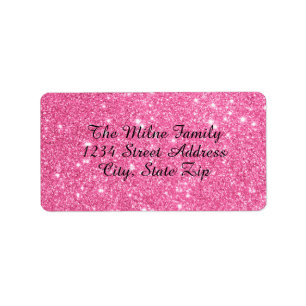 Faux roze glitter - Adresetiketten Etiket