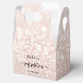 faux roze glitter Bevestiging Vor Box Bedankdoosjes (Geopend)