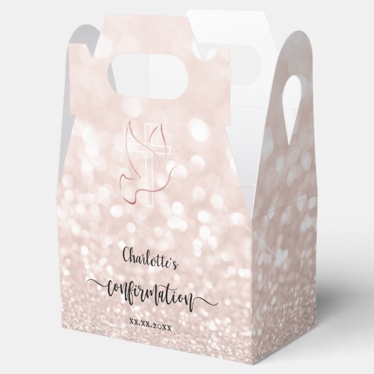 faux roze glitter Bevestiging Vor Box Bedankdoosjes (Geopend)
