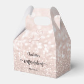 faux roze glitter Bevestiging Vor Box Bedankdoosjes (Voorkant Zijde)