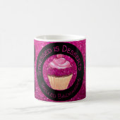 Faux Roze Glitter Cupcake Citaat Coffee Cup Mok (Center)