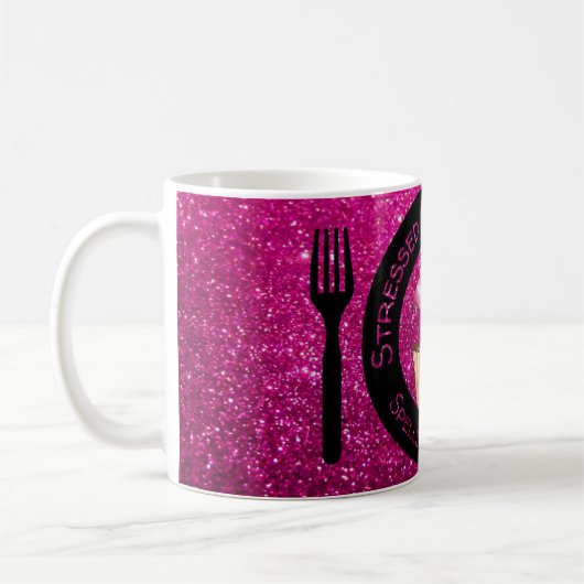 Faux Roze Glitter Cupcake Citaat Coffee Cup Mok (Links)