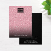 Faux roze glitter custom logo earing display card visitekaartje (Bureau)