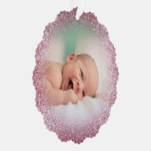 faux roze glitter effect nieuwe baby meisje ornament kaart (Rechts)