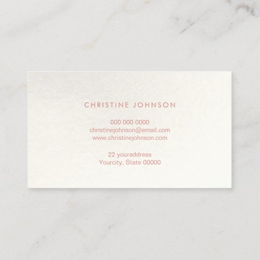 Faux roze glitter en faux folie strepen visitekaartje (Achterkant)