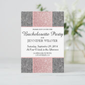  Faux Roze Glitter en Grijze Stof Kaart (Staand voorkant)