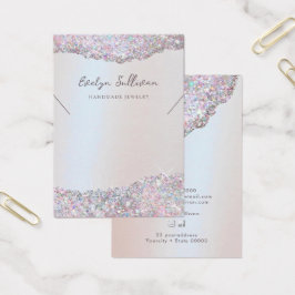 Faux roze glitter folie ketting display kaart