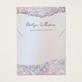 Faux roze glitter folie ketting display kaart