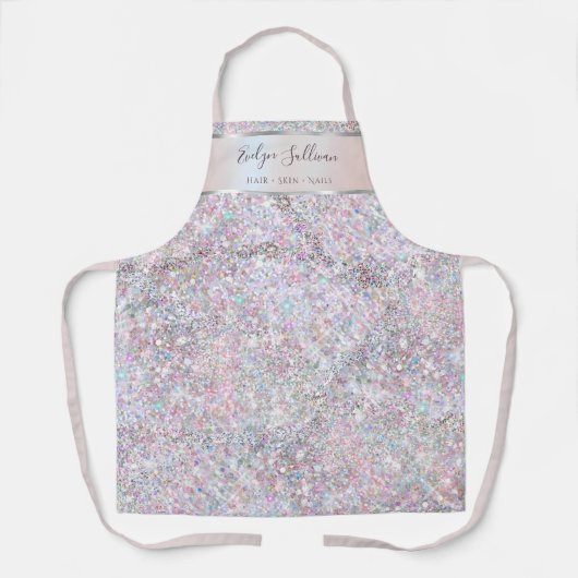 Faux roze glitter folie schort (Voorkant)