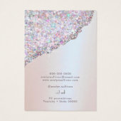 Faux roze glitter folie sieraden display kaart (Achterkant)