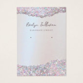 Faux roze glitter folie sieraden display kaart (Voorkant)