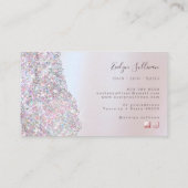 Faux roze glitter folie visitekaartje (Achterkant)