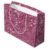Faux Roze Glitter Texture look-like Graphic Groot Cadeauzakje (Achterkant Gekanteld)