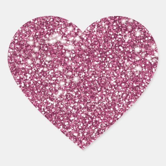 Faux Roze Glitter Texture look-like Graphic Hart Sticker (Voorkant)