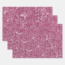 Faux Roze Glitter Texture look-like Graphic Inpakpapier Vel