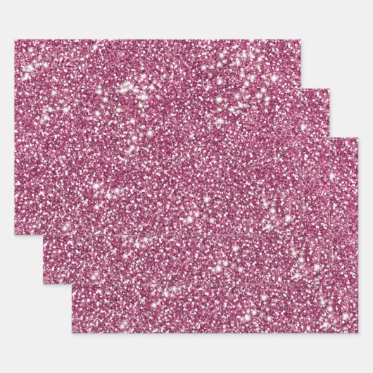 Faux Roze Glitter Texture look-like Graphic Inpakpapier Vel (Set)