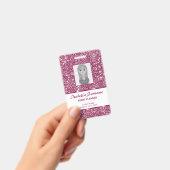 Faux roze glitter-textuur bekijken met aangepaste  badge (Handheld)