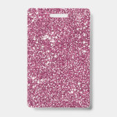 Faux roze glitter-textuur bekijken met aangepaste  badge (Achterkant)