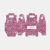 Faux roze glitter-textuur bekijken met aangepaste  bedankdoosjes (Uitgevouwen)