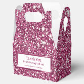 Faux roze glitter-textuur bekijken met aangepaste  bedankdoosjes (Geopend)