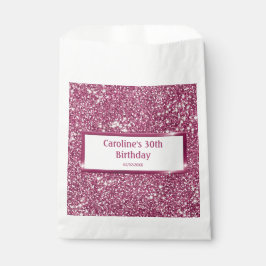 Faux roze glitter-textuur bekijken met aangepaste  bedankzakje