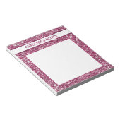 Faux roze glitter-textuur bekijken met aangepaste notitieblok (Schuin)