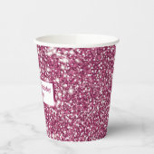 Faux roze glitter-textuur bekijken met aangepaste  papieren bekers (Links)