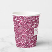 Faux roze glitter-textuur bekijken met aangepaste  papieren bekers (Rechts)